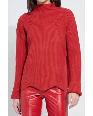 Lyssé Hyacinth Cozy Rib Pullover - Red