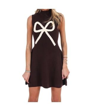 Klesis Bow On Top Sweater Dress - Black