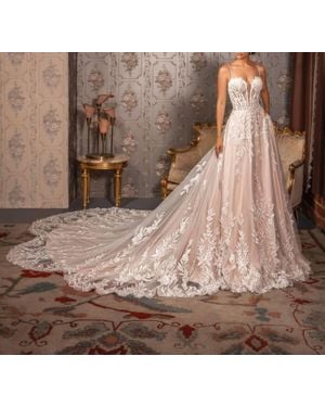 Kitty Chen Couture Victoria Beaded Lace Gown - Brown