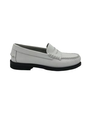 The Sharp Corner Off- Leather Oxford Loafer - Gray