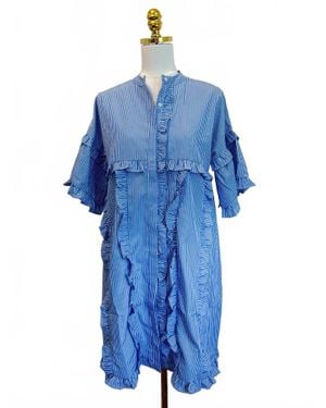 Before You Ruffle Dress - Blue