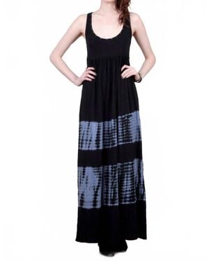 Tough Luv Tie Dye Cotton Maxi Dress - Blue