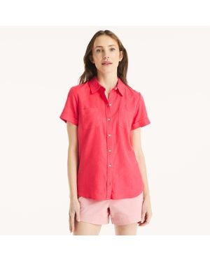 Nautica Linen Camp Shirt - Natural