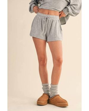 Kimberly C Jilly Soft Brushed Hacci Lounge Shorts - Gray