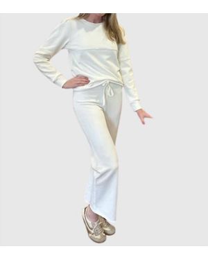 Bobi Crop Flare Pant - White