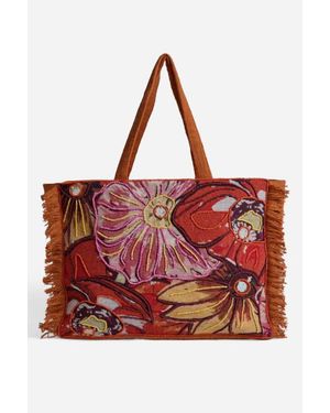 Coco + Carmen Adalee Floral Tote Bag - Red