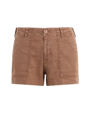 Bella Dahl Linen-Cotton Utility Trouser Shorts - Brown