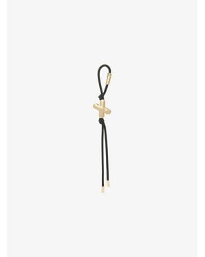 Michael Kors Initial-Tone And Speckled Cord Bag Charm - White