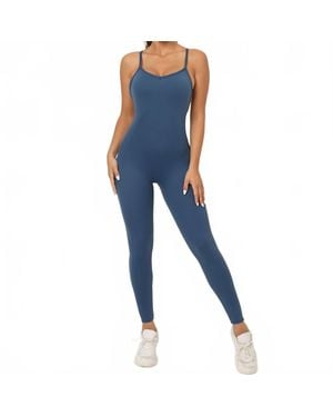 Rockstar Peach Strappy Scoopneck Jumpsuit - Blue