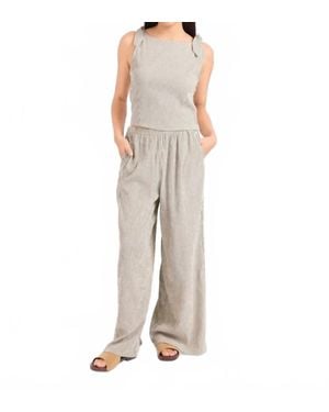 Sadie & Sage See Me Stripe Pleated Top - Natural