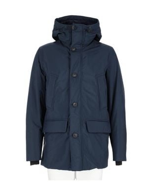 Woolrich High-Collar Wool-Blend Jacket - Blue