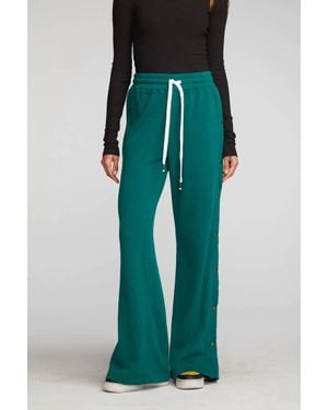Chaser Brand Wide Leg Button Sweat Pant - Green
