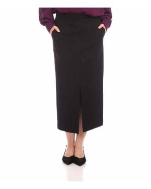 Karen Kane Lizabeth Front Slit Skirt - Black