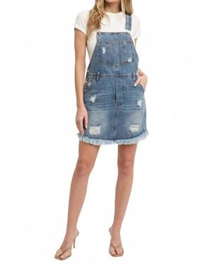 Bluivy Faded Overall Dress - Blue