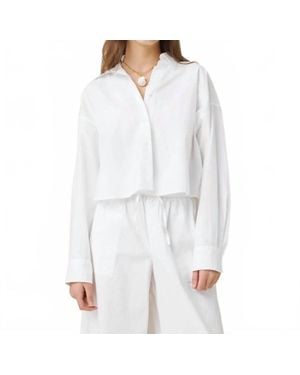 Splendid Mallory Poplin Button Down Top - White