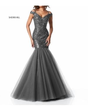 Sherri Hill Beaded Mermaid Gown - Black