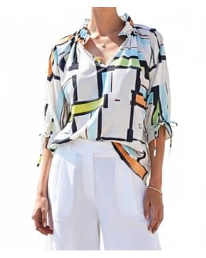 Sofia Collections Eloise Ruffle Blouse - Blue