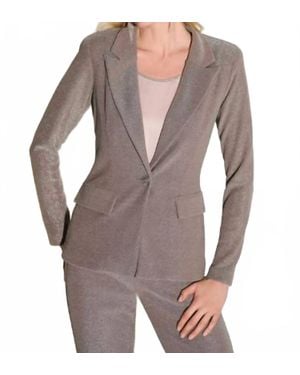 Joseph Ribkoff Novelty Knit Fitted Blazer - Brown
