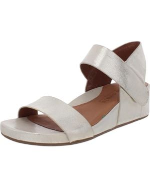 Gentle Souls Gisele Two Band Leather Open Toe Wedge Sandals - Brown