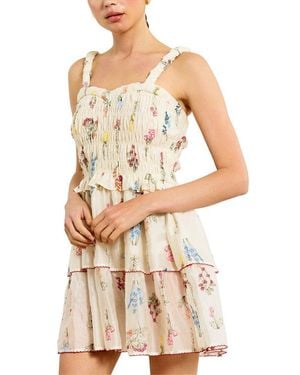 Line & Dot Fiori Mini Dress - White