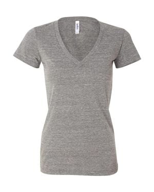 Bella Canvas Triblend Deep V-Neck Tee - Gray
