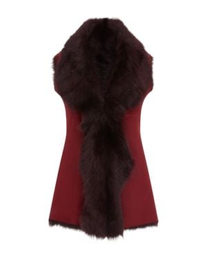 Infinity Leather Burgundy Toscana Sheepskin Long Gilet-Sorocaba - Red