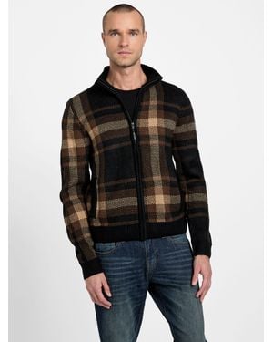Guess Andres Wool-Blend Full-Zip Sweater - Black