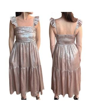 TCEC Anna Ruched Midi Dress - Brown