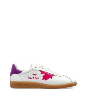 DSquared² Rebel Logo Vibrant Accents Leather Sneakers - Pink
