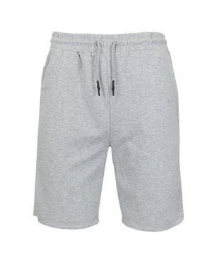 Blu Rock Tech Fleece Jogger Sweat Lounge Shorts With Long Zipper Side Pocket - Gray