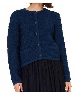 Nylander Rose Long Sleeve Cardigan With Pockets Top - Blue