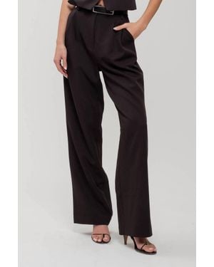 The Workshop Studio Pleated Wide Leg Dress Pants - Black
