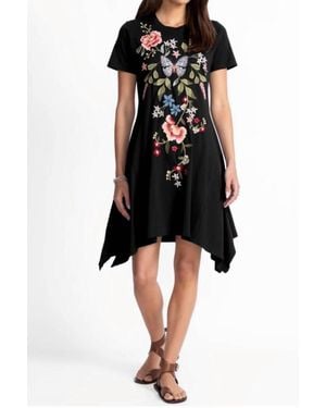 Johnny Was Nicolette Handkerchief Knit Dress - Black