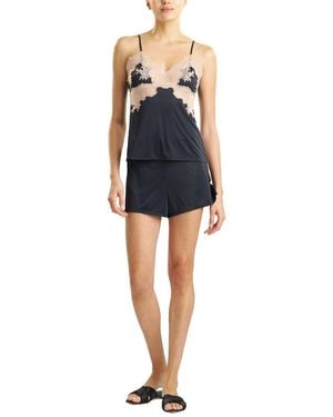 Natori Enchant Lace Applique Cami Short Set - Black