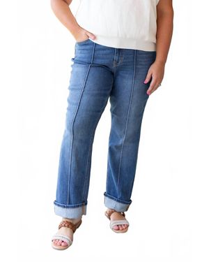 Judy Blue Modern Seam Straight Leg Jeans - Blue