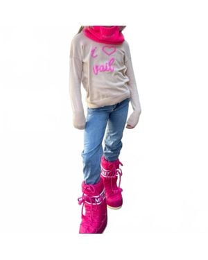 Autumn Cashmere Girl's I Heart Vail Sweater - Pink