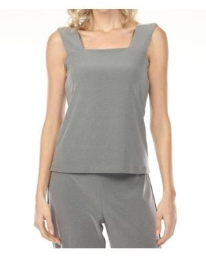 Joseph Ribkoff Square Neck Fitted Cami Top - Gray