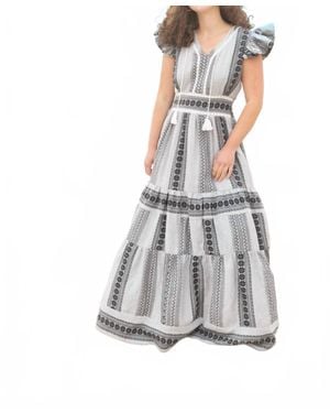 NIBI MTK Embroidered Percy Maxi Dress - Gray