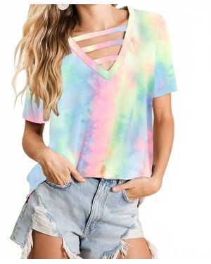 Bibi Harmony Strappy Tie Dye Top - White