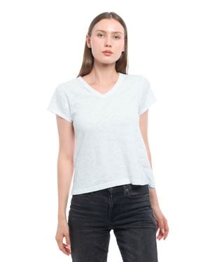 Wilt V-Neck Short Sleeve Baby Tee - White