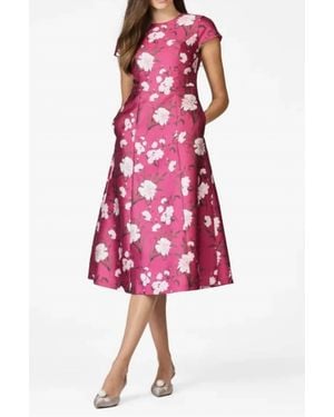Sachin & Babi Jackie Floral Print Satin Cocktail Dress - Red