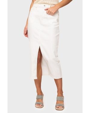 Sanctuary Denim Midi Skirt - White