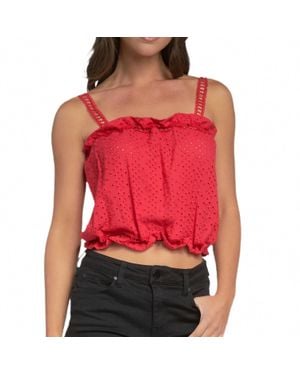 Elan Ruffled Tank Top - Red