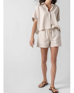 Lilla P Striped Pocket Short - Natural