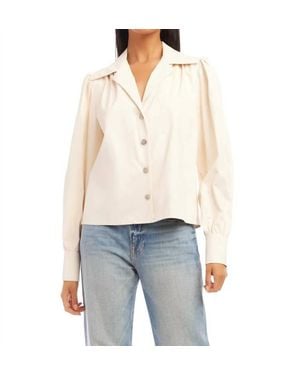 Fifteen Twenty Maia Faux Leather Top - White