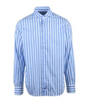Carrel Cotton-Blend Striped Shirt - Blue