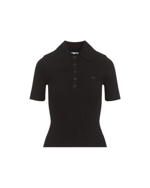 Tシャツ・カットソー Courreges Signature Polo - Courreges - Cotton - Black Courreges T-shirts for Women | Online Sale up to 41% off | Lyst