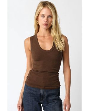 Olivaceous Kylie Scoop Tank Top - Black