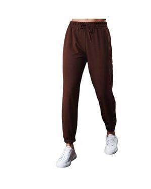 AMBAR High-Rise Cotton Jogger Pants - Brown