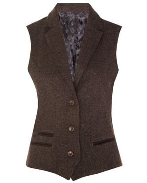 Oliver Tweed Tweed 1920S Herringbone Waistcoat - Brown